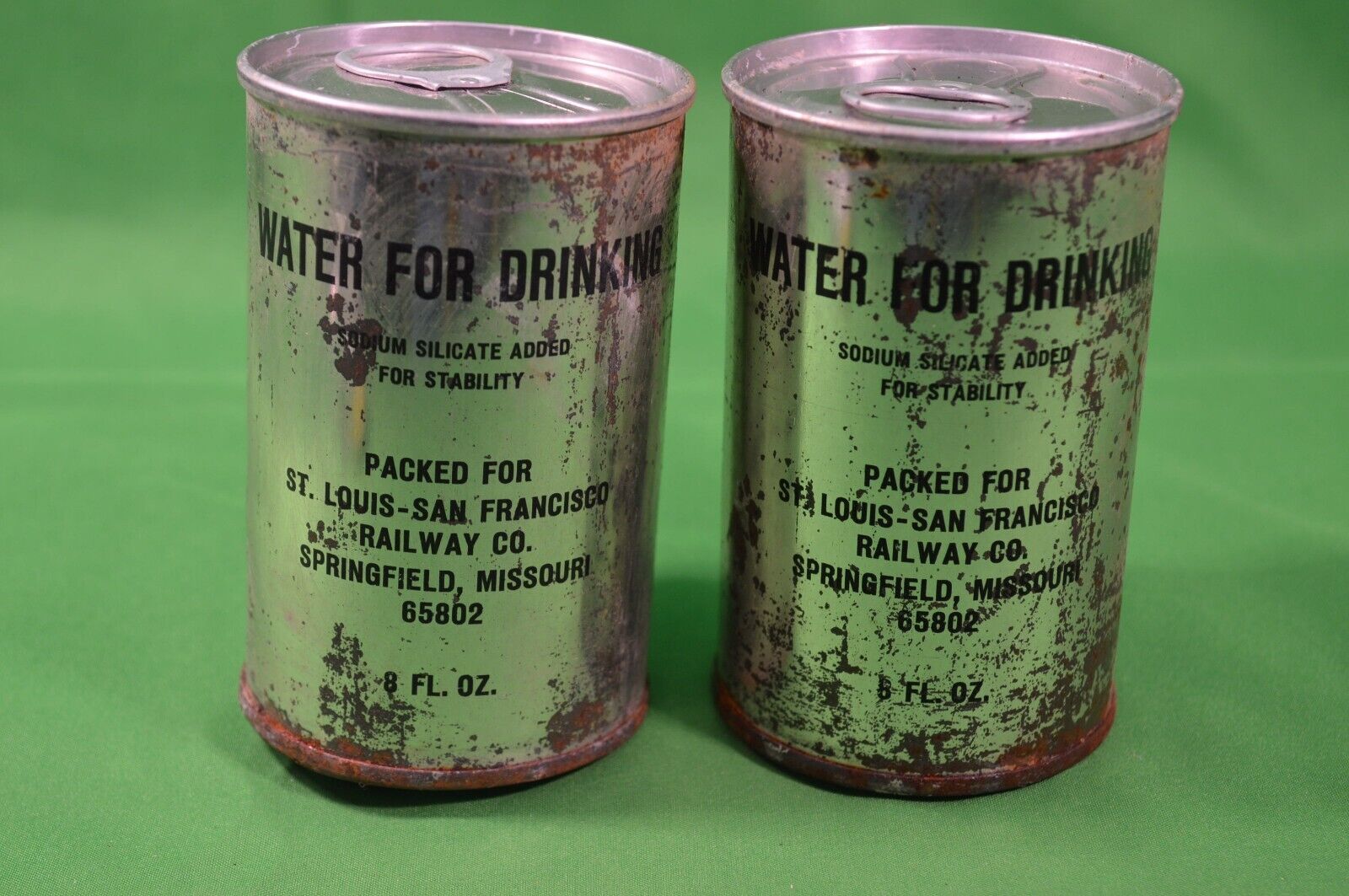 2 Vintage Railroad Water Cans,Steel,Railway Drinking,Rusty Estate Find,RW1