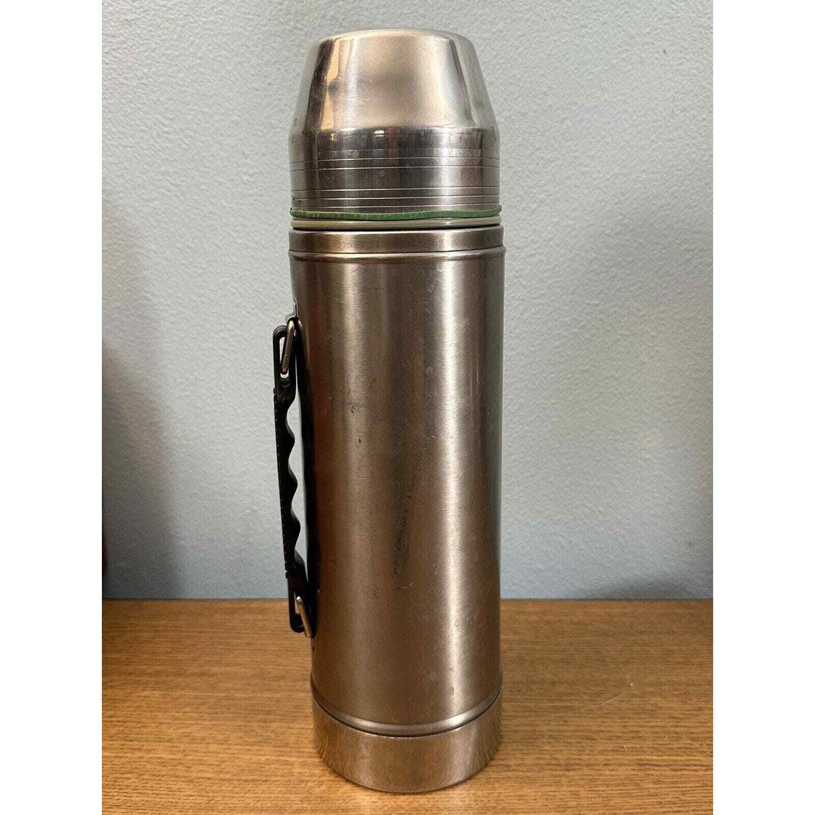 70\'s Uno-Vac Unbreakable Stainless Steel Hot/Cold Thermos Union MFG. CO. USA Vtg
