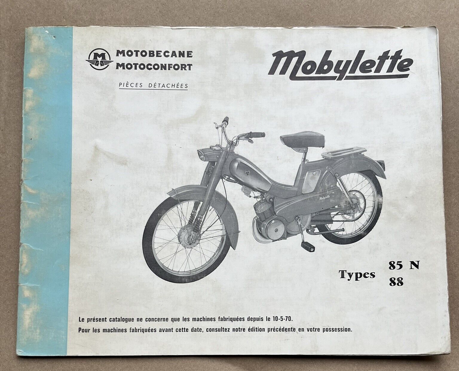 Motobecane Motoconfort Mobylette Type 85 N L 88 L LC Spare Part Catalog French