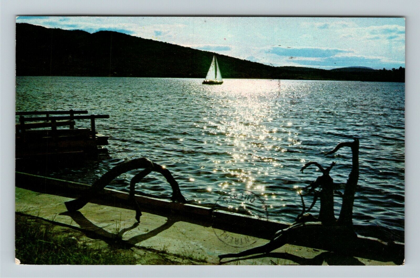 Canada-Coastline, Scenic Clipper Ship, Mountain Views, c1970Postcard
