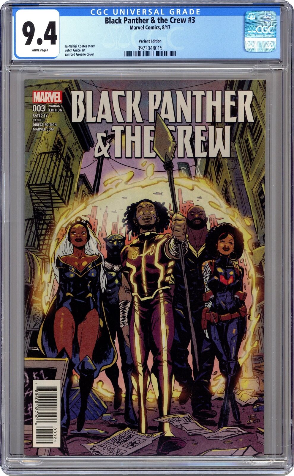Black Panther and the Crew #3B Greene 1:25 Variant CGC 9.4 2017 3923048015