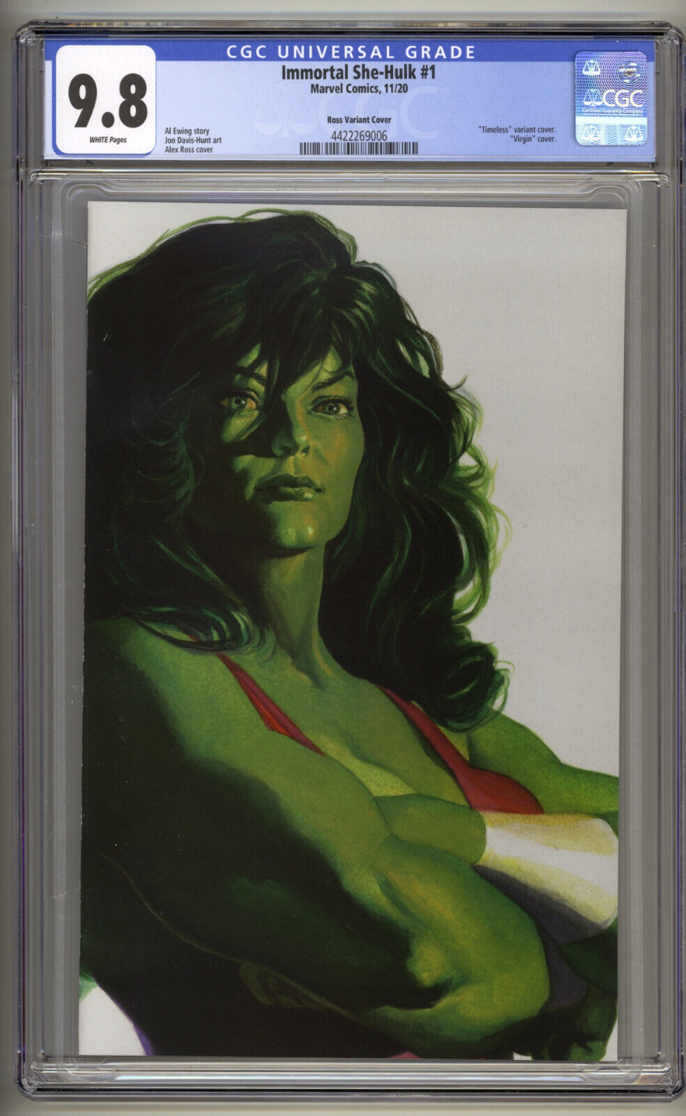 Immortal She-Hulk #1 CGC 9.8 Alex Ross Timeless Virgin Cover Highest (2020)