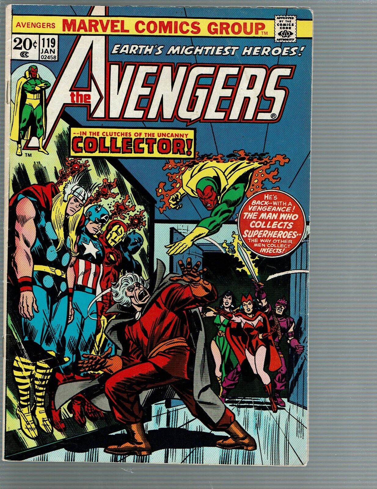 Avengers 119 The Collector in Rutland Vermont Halloween issue VF
