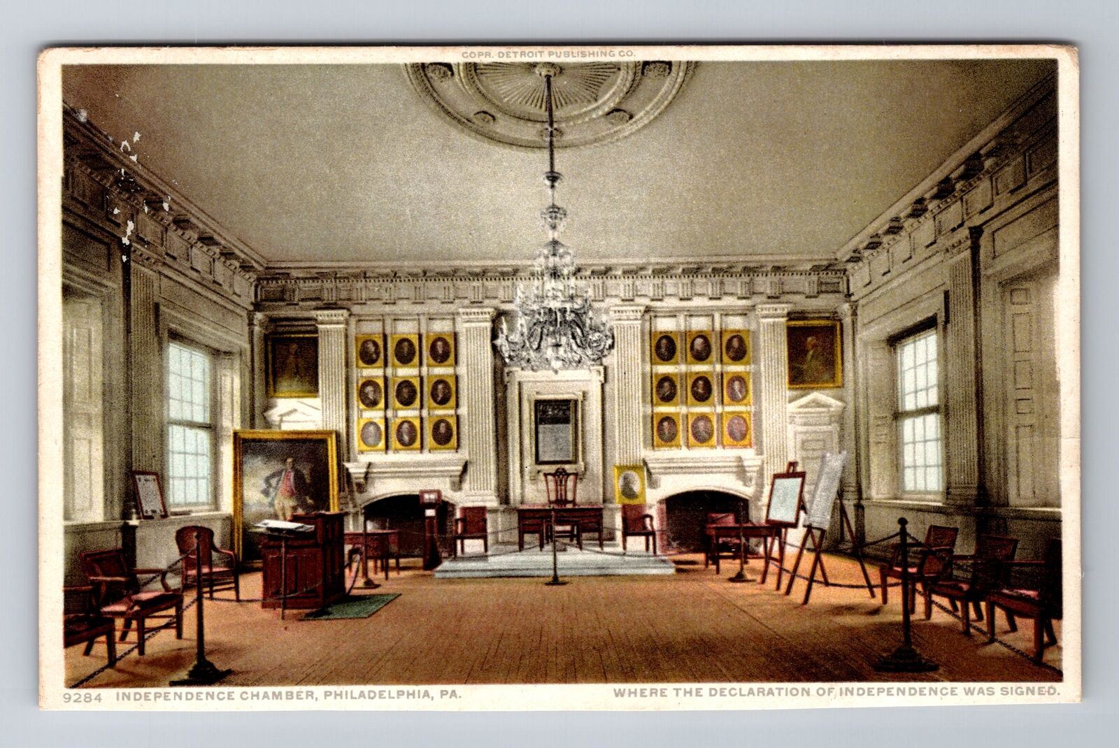 Philadelphia PA-Pennsylvania, Independence Chamber, Antique Vintage Postcard
