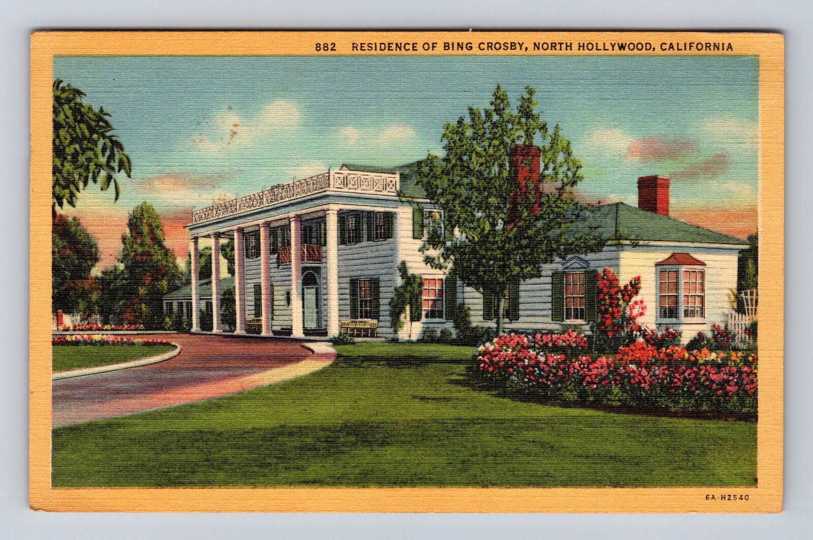 North Hollywood CA- California, Residence Of Bing Crosby, Vintage Postcard