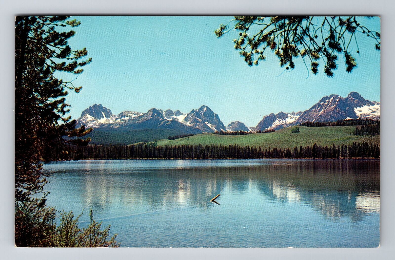 Stanley ID-Idaho, Little Redfish Lake, Antique Vintage Souvenir Postcard