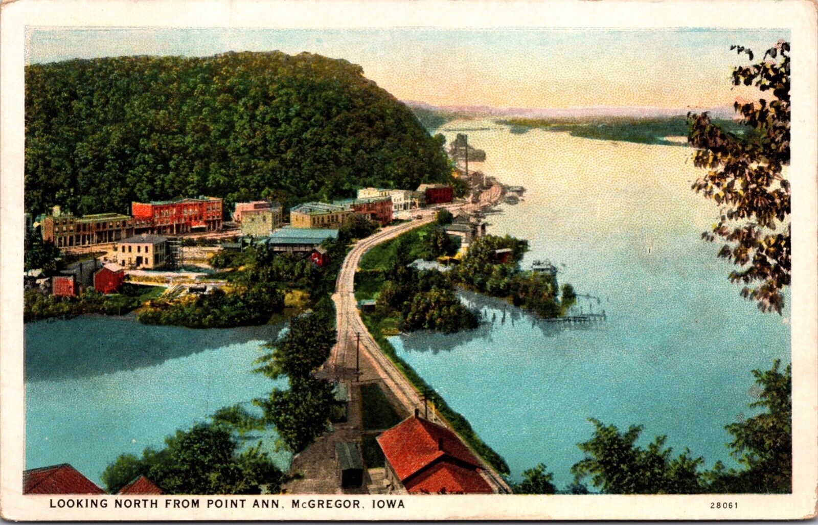 Postcard Looking North From Point Ann in McGregor, Iowa