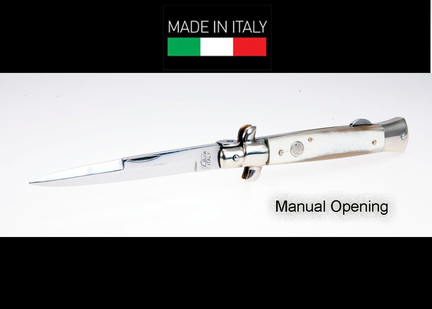 Vintage Falcon  Italy Handmade Italian Horn Handle Manual Folding Knife