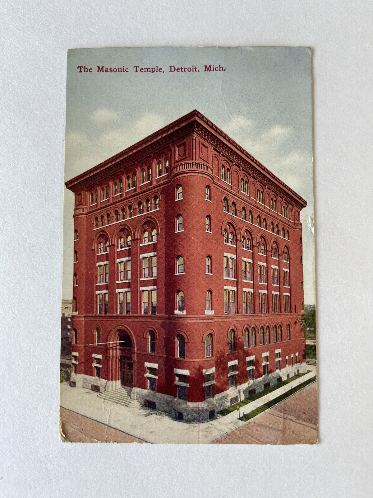 1910 Antique Vintage Postcard The MASONIC TEMPLE Detroit MI