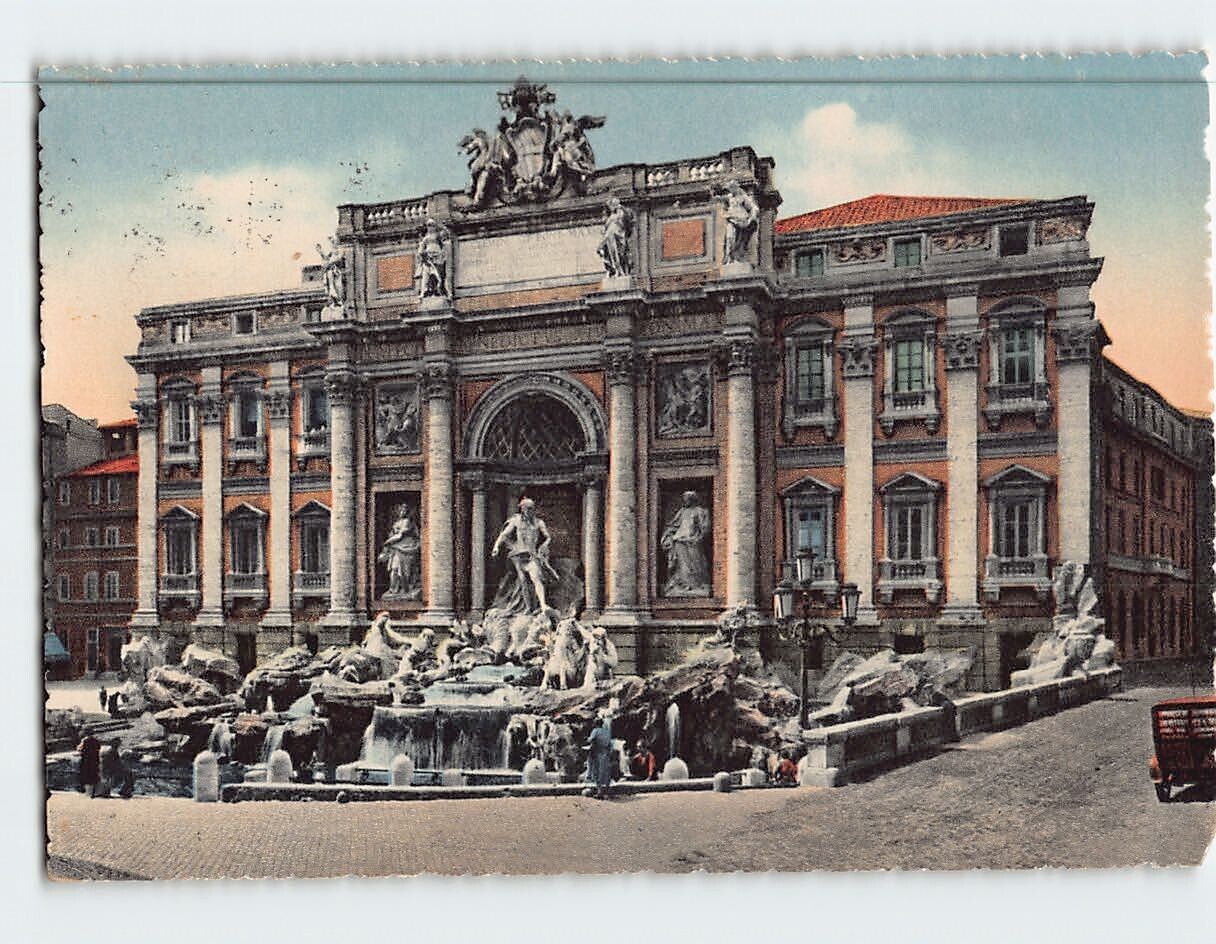 Postcard Fountain of Trevi Rome Italy