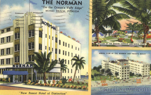 1941 Miami Beach,FL The Norman,On the Ocean\'s Very Edge Miami-Dade County