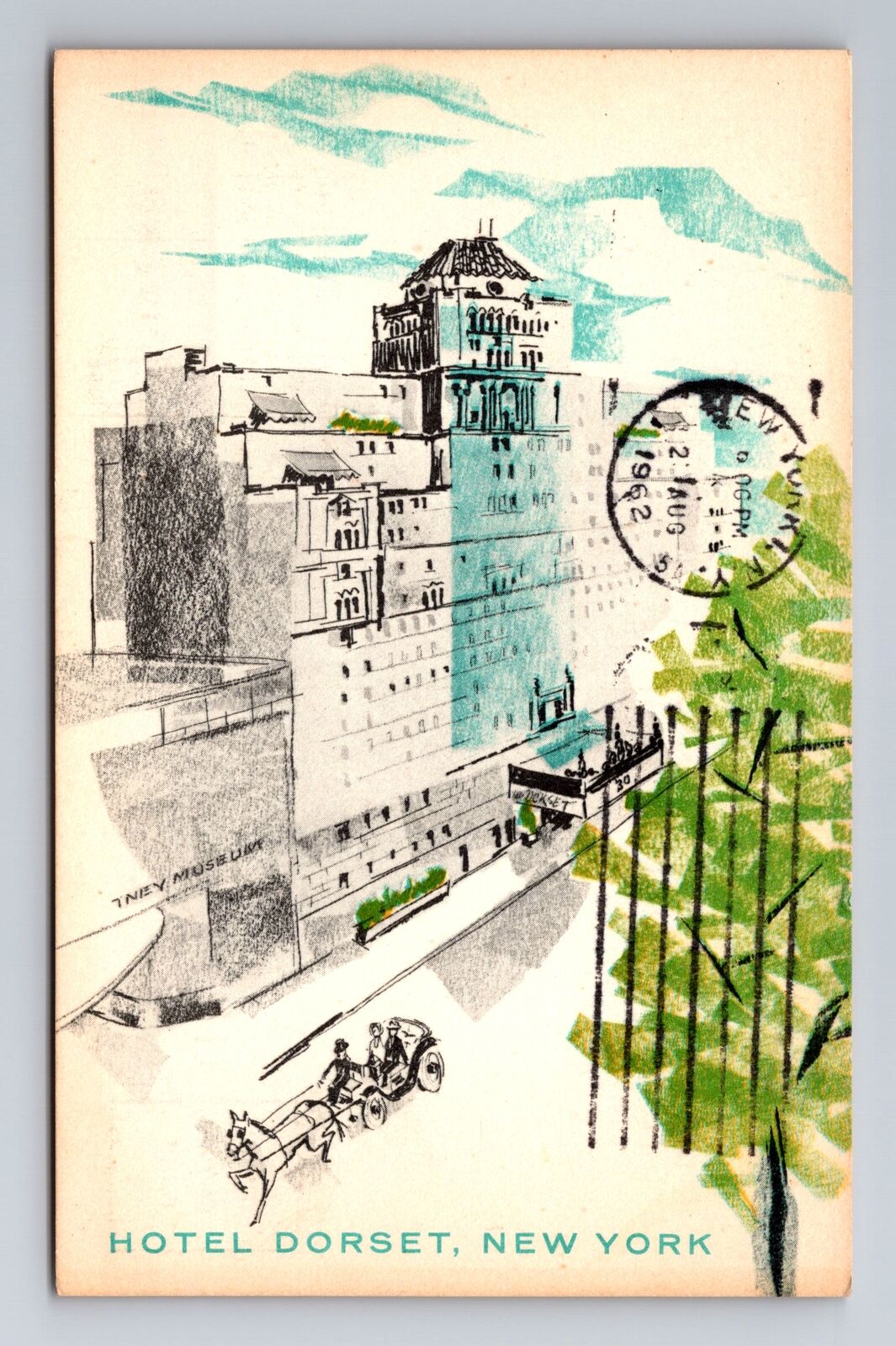 New York NY-New York, Hotel Dorset, Advertising, Vintage Souvenir Postcard