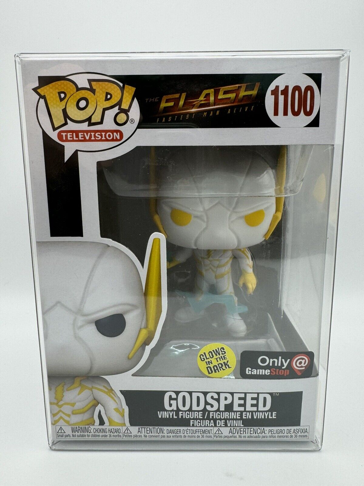 Funko Pop The Flash: Godspeed #1100 GITD GameStop Excl. W/Protector