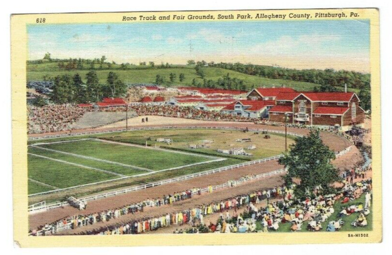 Race Track Fair Grounds South Park Pittsburgh Pennsylvania PA Linen Postcard