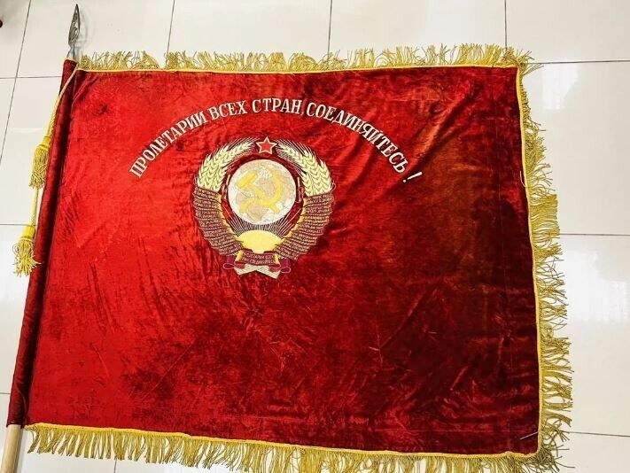 Soviet Flag Original Banner of the Ussr Workers of All Countries, Unite