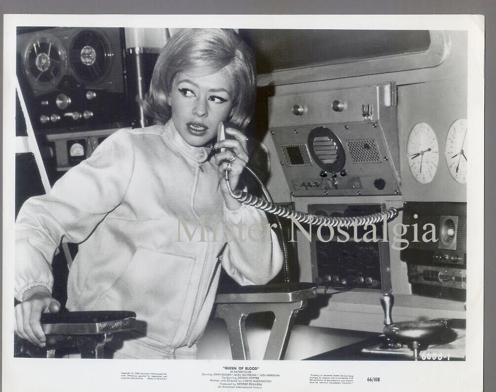 Vintage Photo 1965 Queen Of Blood with Judi Meredith on spaceship phone