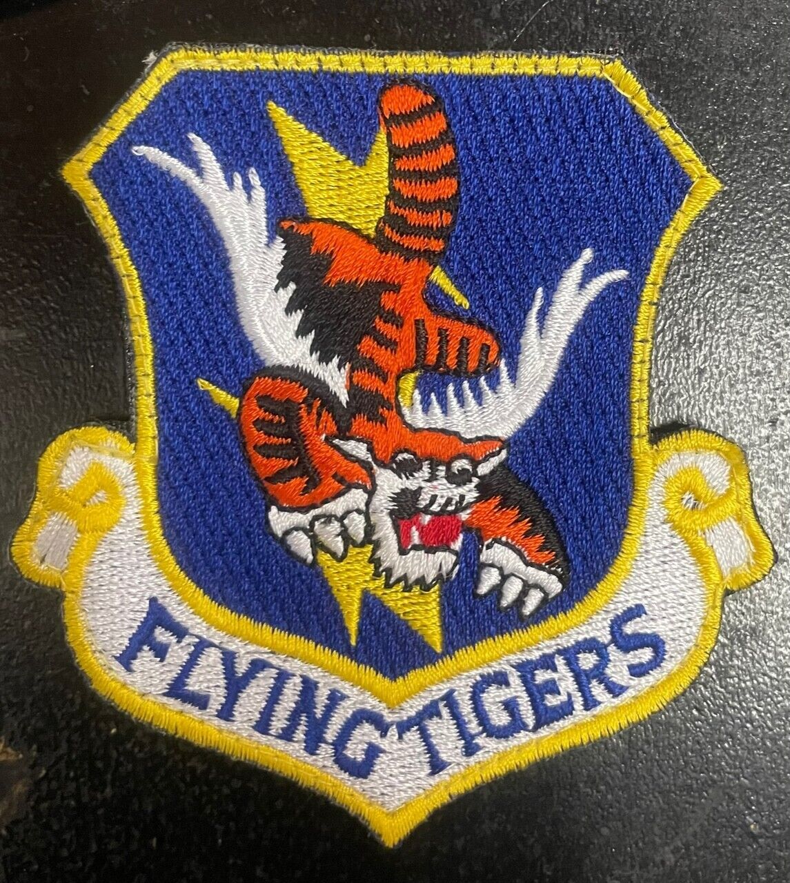 Embroidered Flying Tigers Patch, Modern Original USAF Hook and Pile