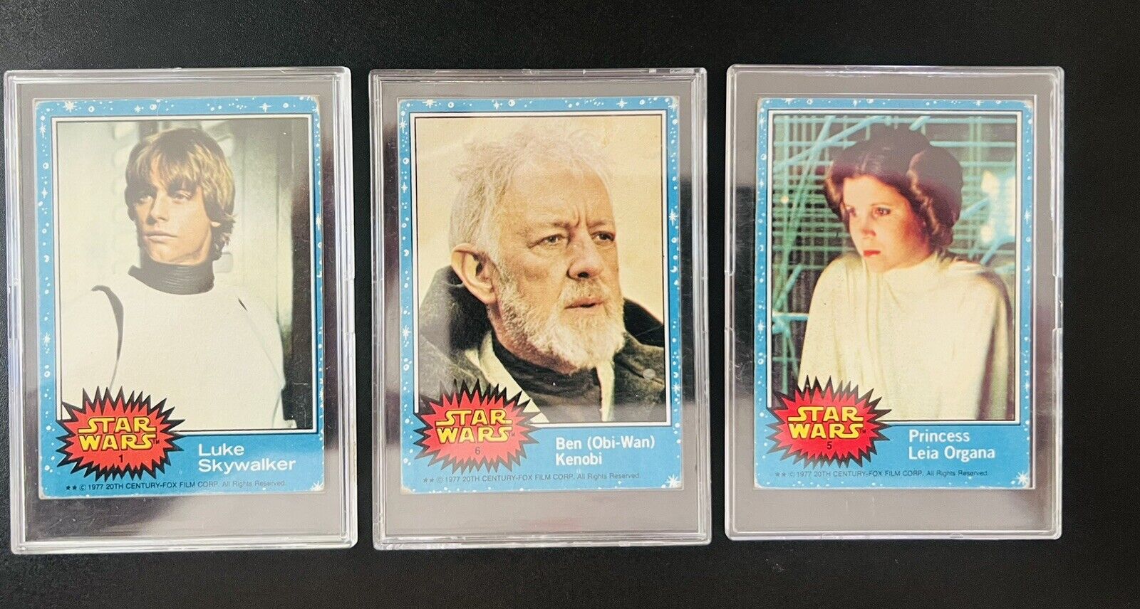1977 STAR WARS - Topps Series 1st Edition BLUE 3 Card Lot