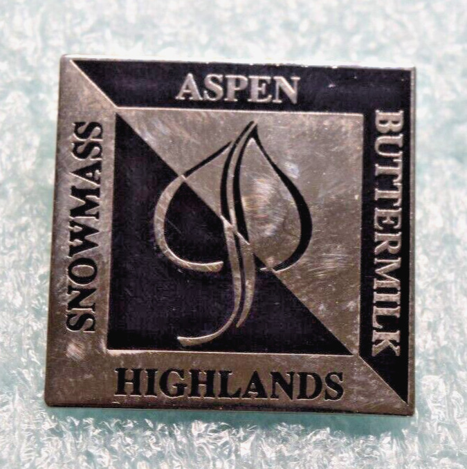Aspen Colorado Ski Resort Snowmass Buttermilk Highlands Ski Pin Black & Silver