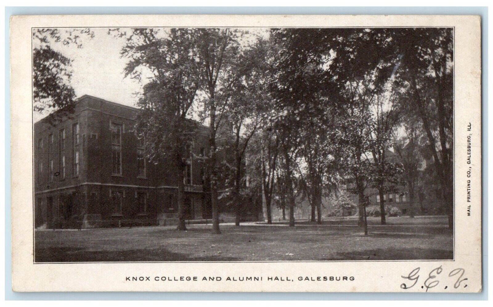1908 Knox College And Alumni Hall Galesburg Oneida Illinois IL Antique Postcard