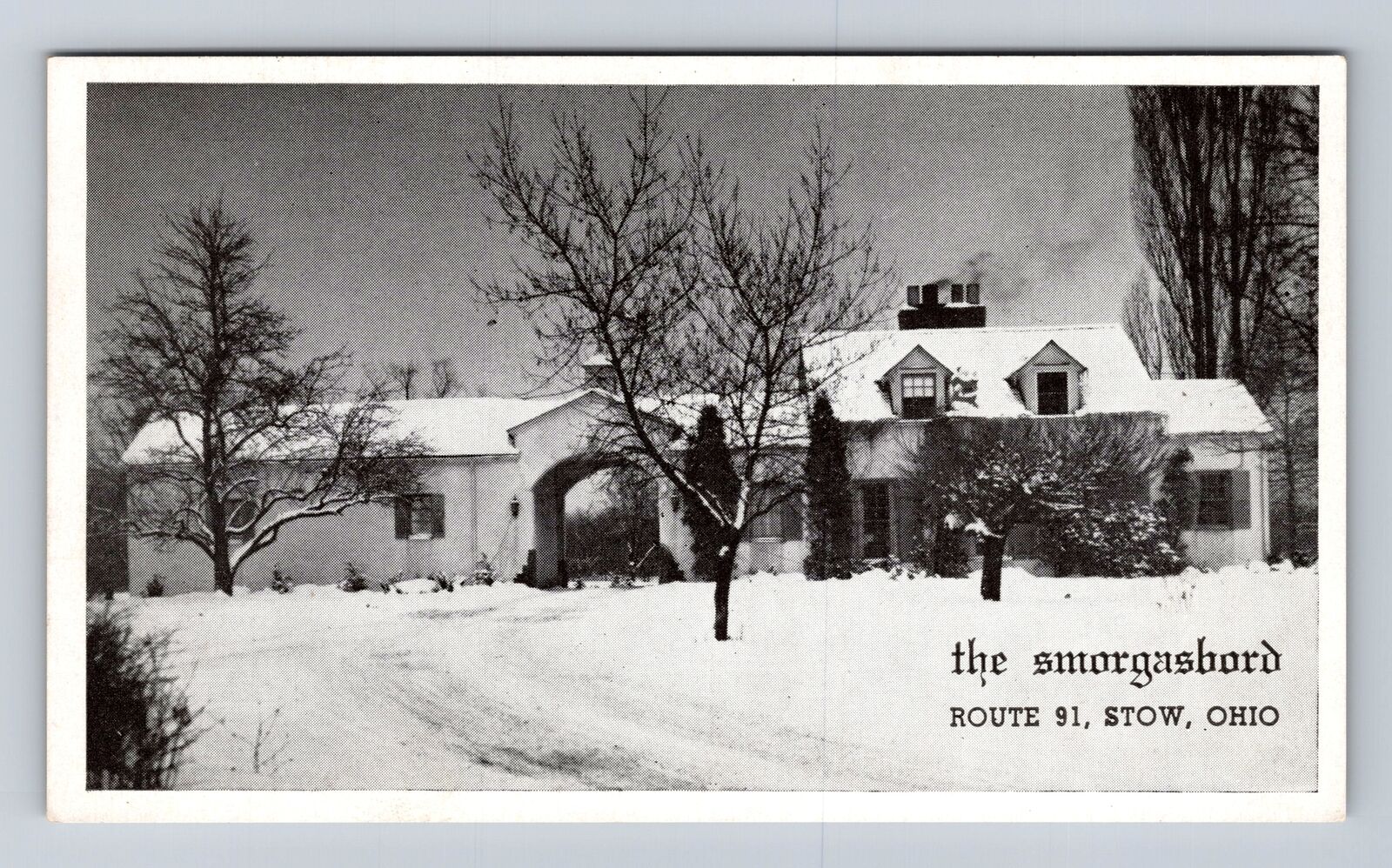Stow OH-Ohio, The Smorgasbord, Antique, Vintage Souvenir Postcard