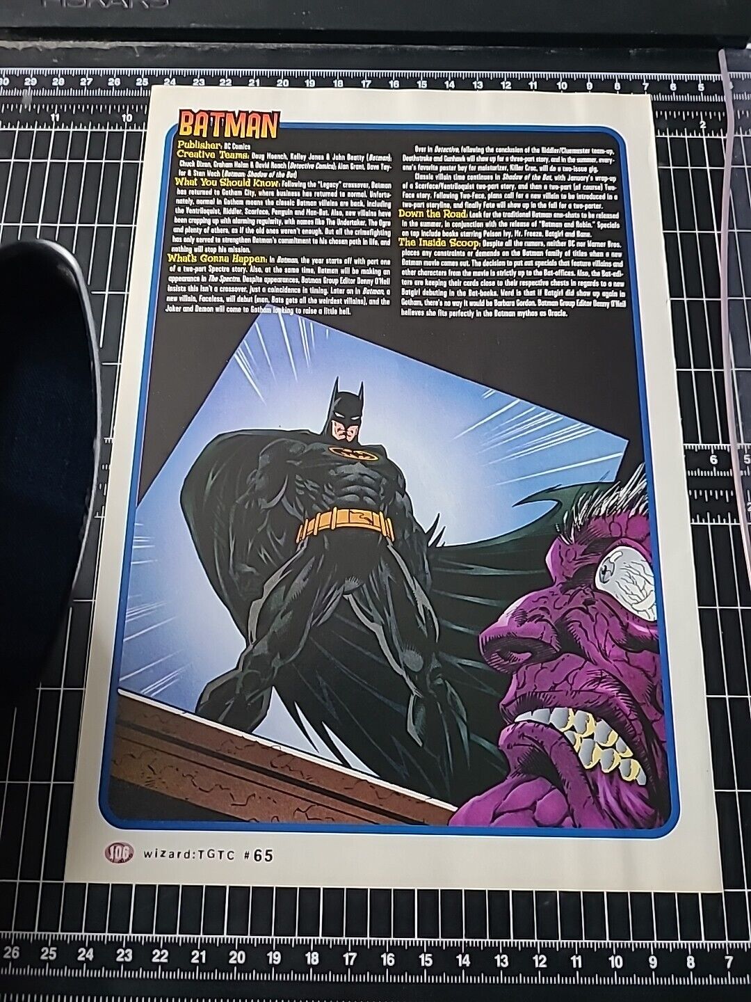 Batman Print Ad 1997 Fact Sheet 7x10 From Wizard  Great To Frame 