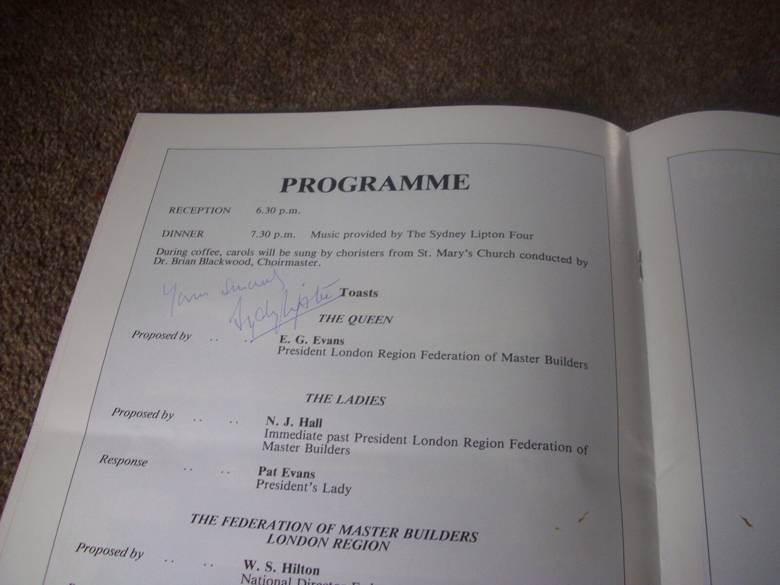 Sid / Sydney LIPTON  Orchestra Original Hand Signed  Programme 1978