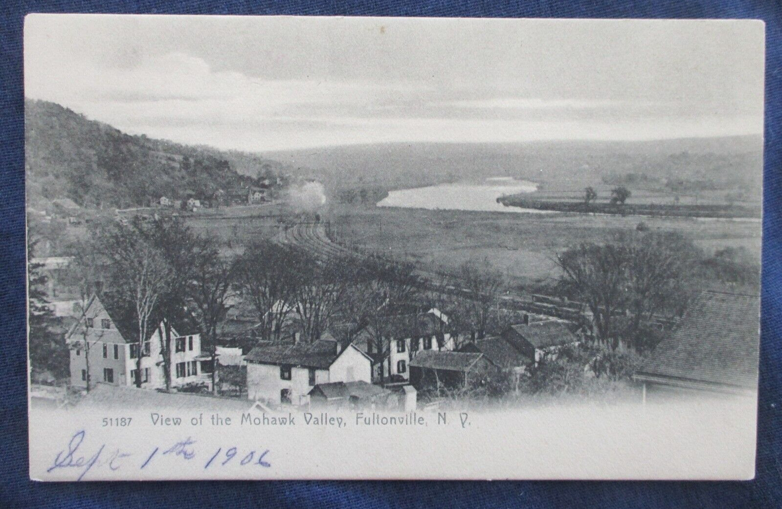 1900s Fultonville New York Mohawk Valley Birdseye Postcard