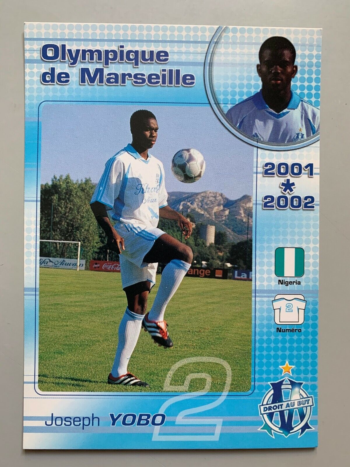 Vintage OM Olympique de Marseille 2001-2002 Joseph Yobo CPA Photo Postcard
