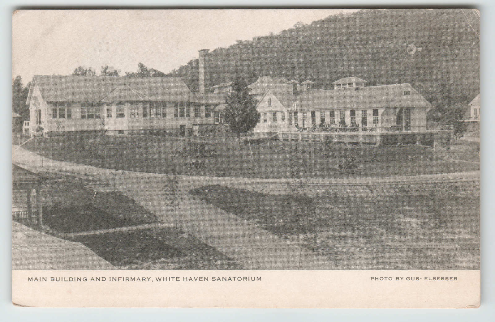 Postcard Vintage Main Building and Infirmary White Haven Sanatorium, PA.