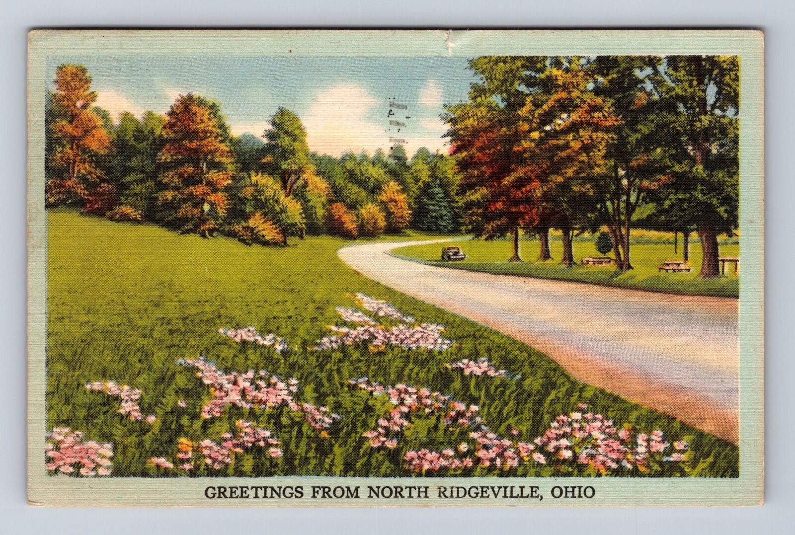 North Ridgeville OH-Ohio General Road Greetings Vintage c1948 Souvenir Postcard