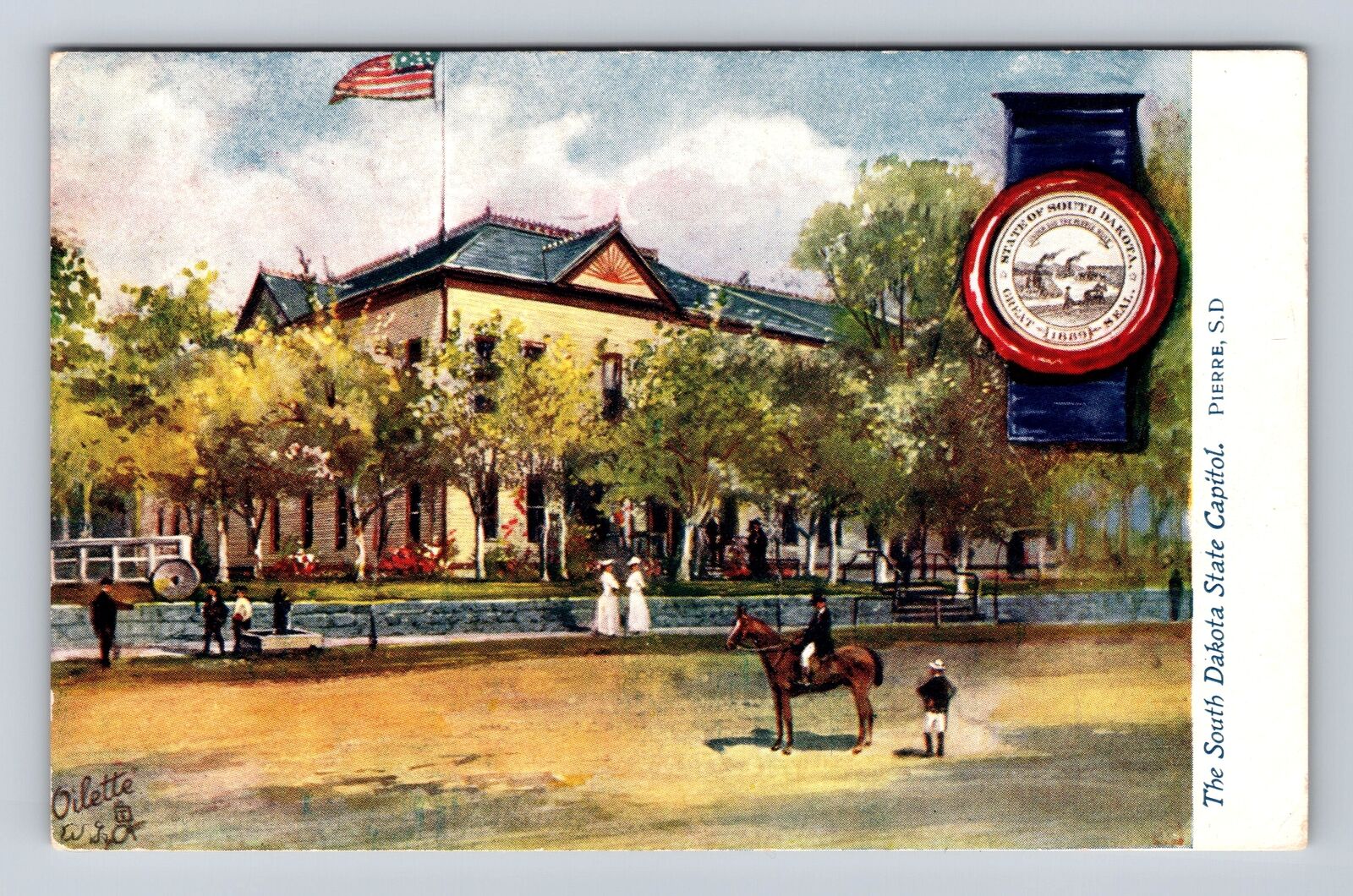 Pierre SD-South Dakota, The South Dakota State Capitol, Vintage Postcard