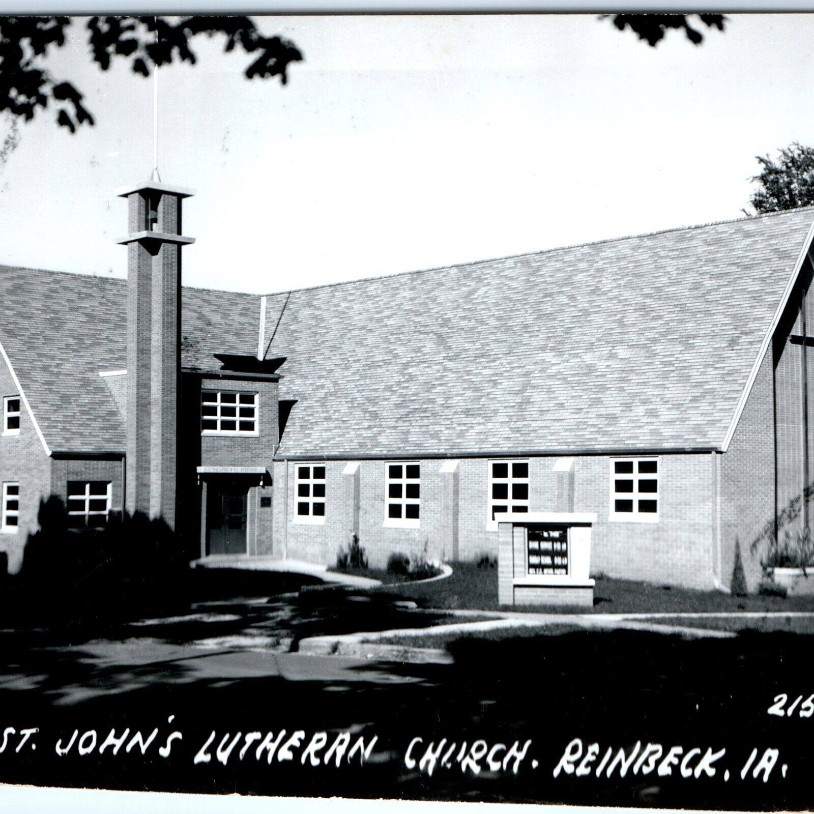 c1950s Reinbeck, IA RPPC St. John\'s Lutheran Church Real Photo Postcard Vtg A110