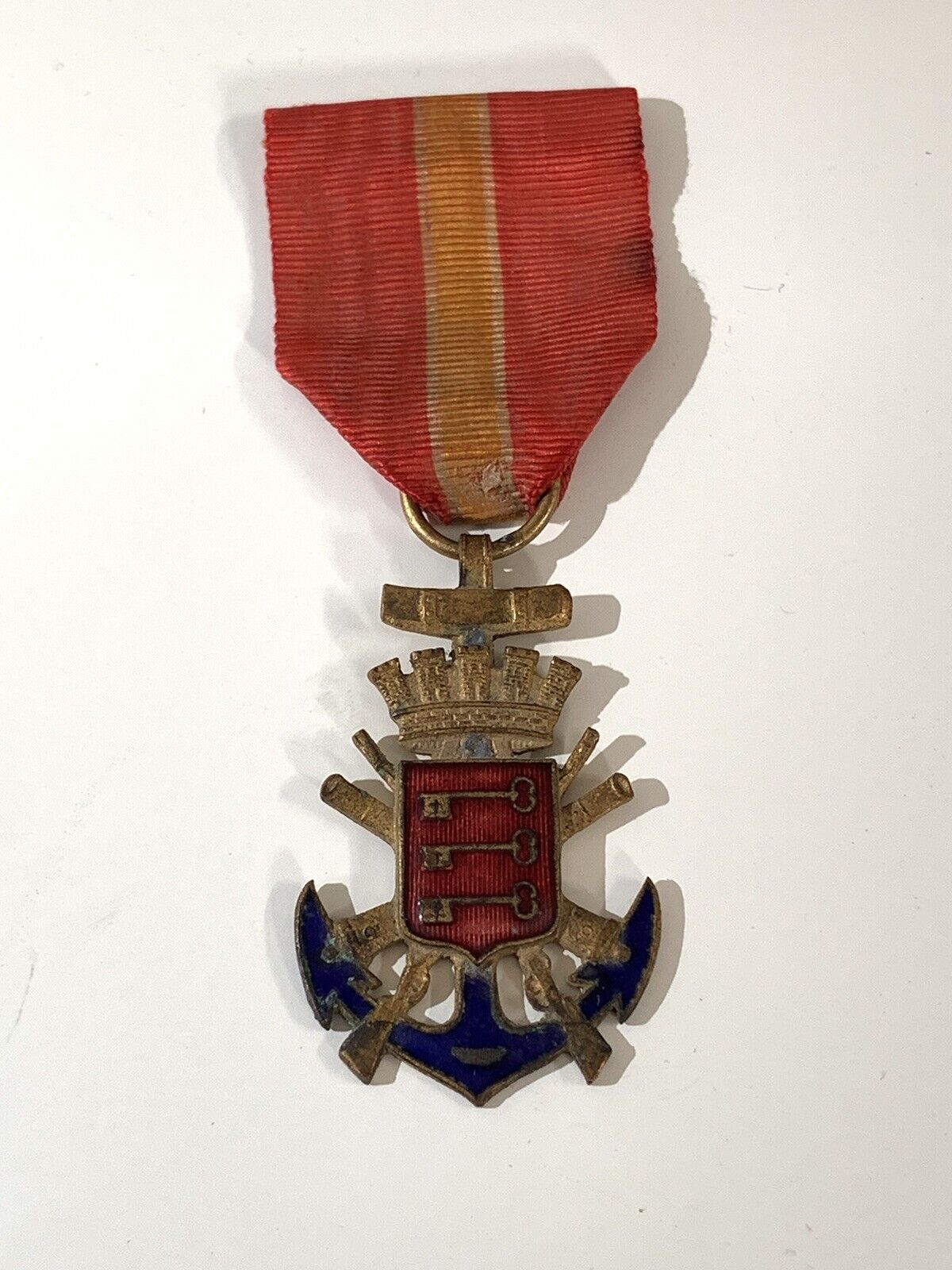 Rare Antique Military Medal Coat of Arms Avignon Marine ID Badge