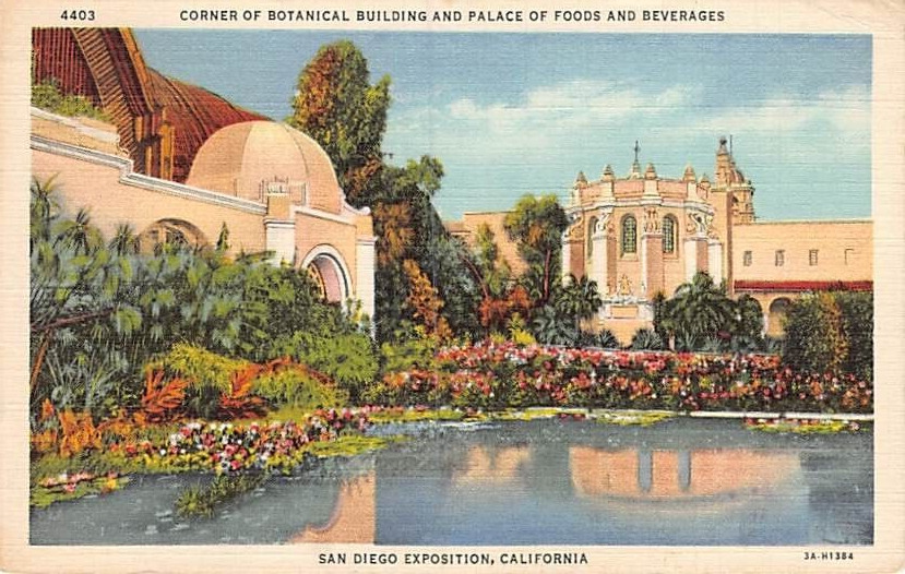Postcard CA: San Diego Exposition, San Diego, California, Linen, Posted 1935