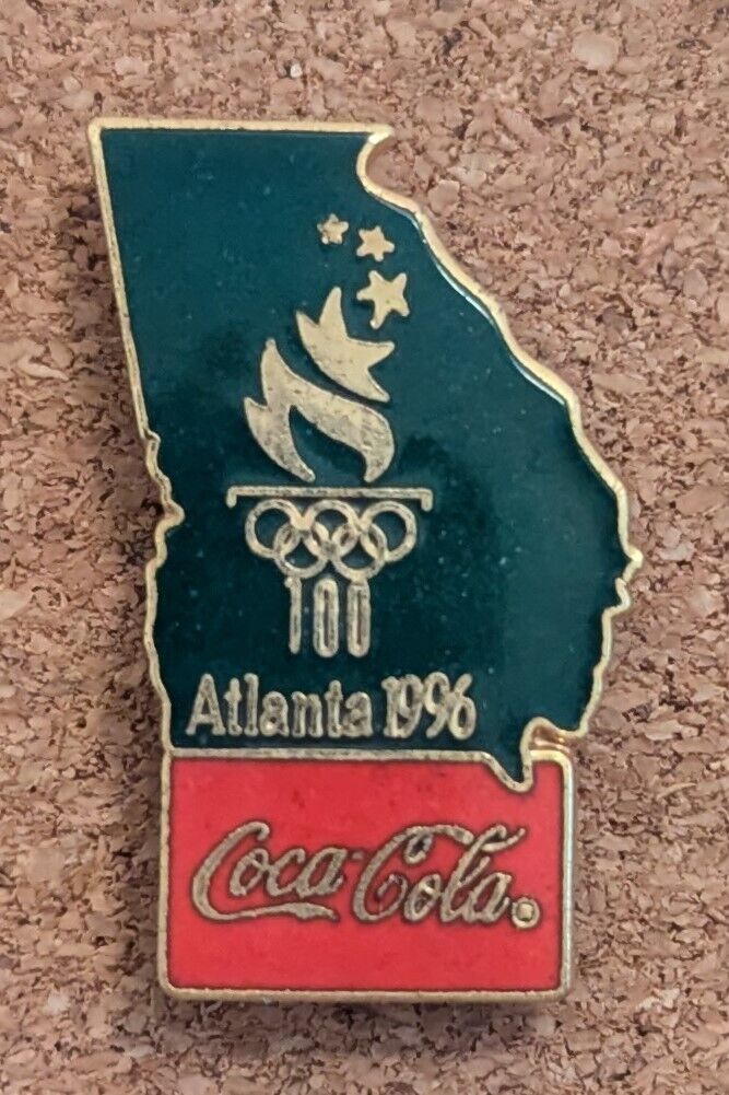 1996 Atlanta Olympic Games Coca-Cola Logo Georgia State Torch and Stars