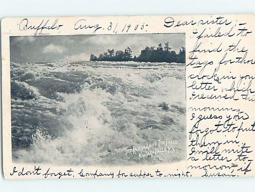 Pre-1907 Very Early View RAPIDS ABOVE FALLS Niagara Falls New York NY A1270