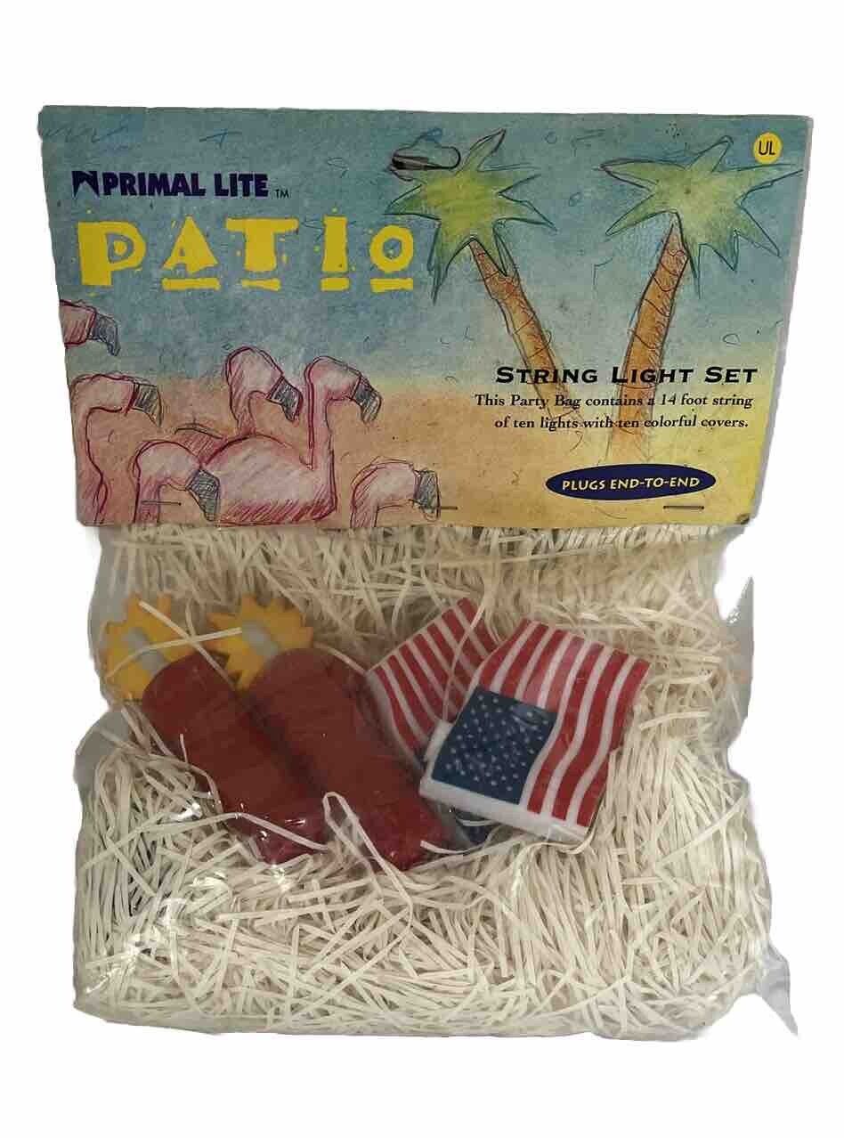 Primal Lite String Patio Lights USA Fourth of July Fire Crackers 14 Ft 10 Lights