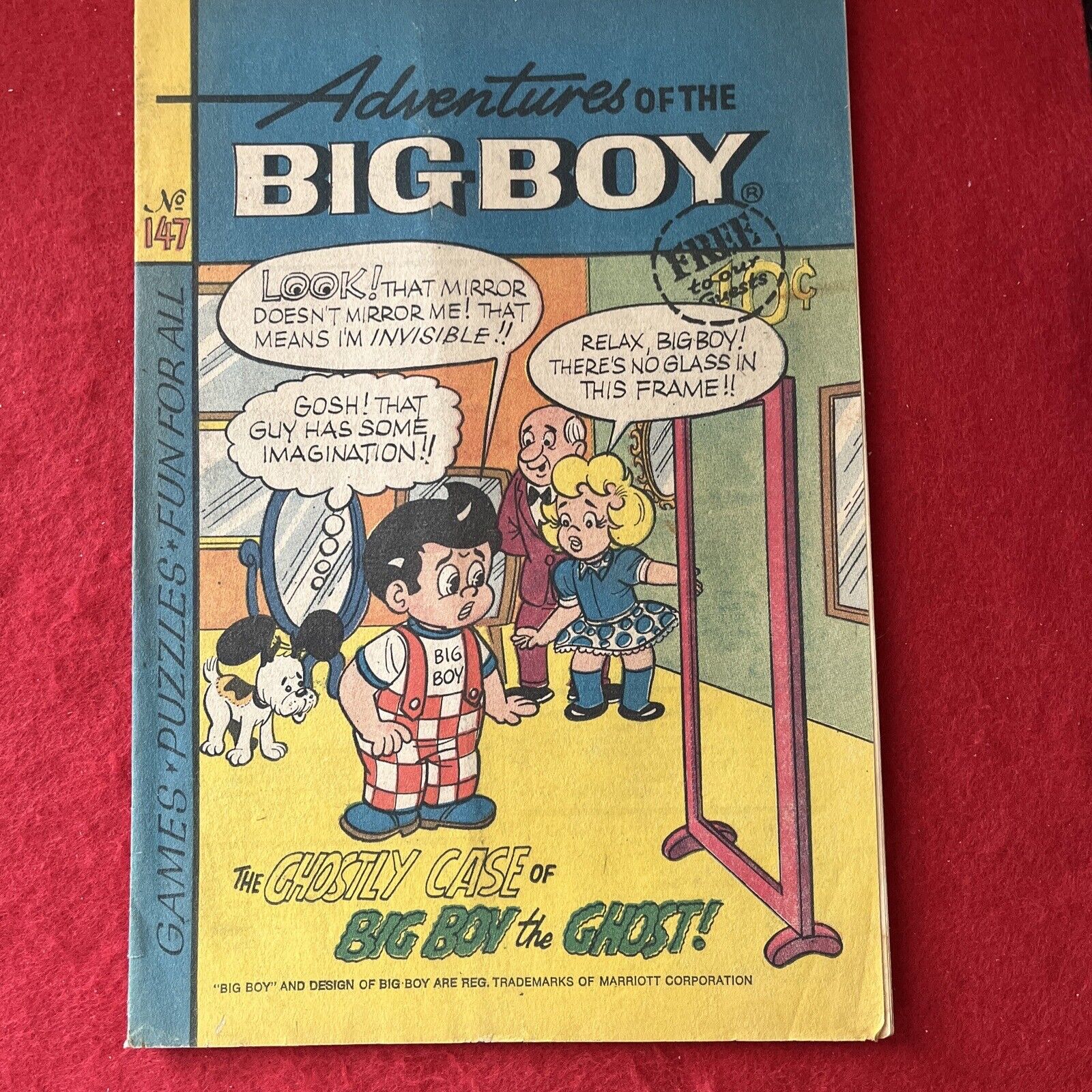 RARE FIND   1969 BIG BOY #147 Comic - G Condition COCA-COLA Ad West Coast