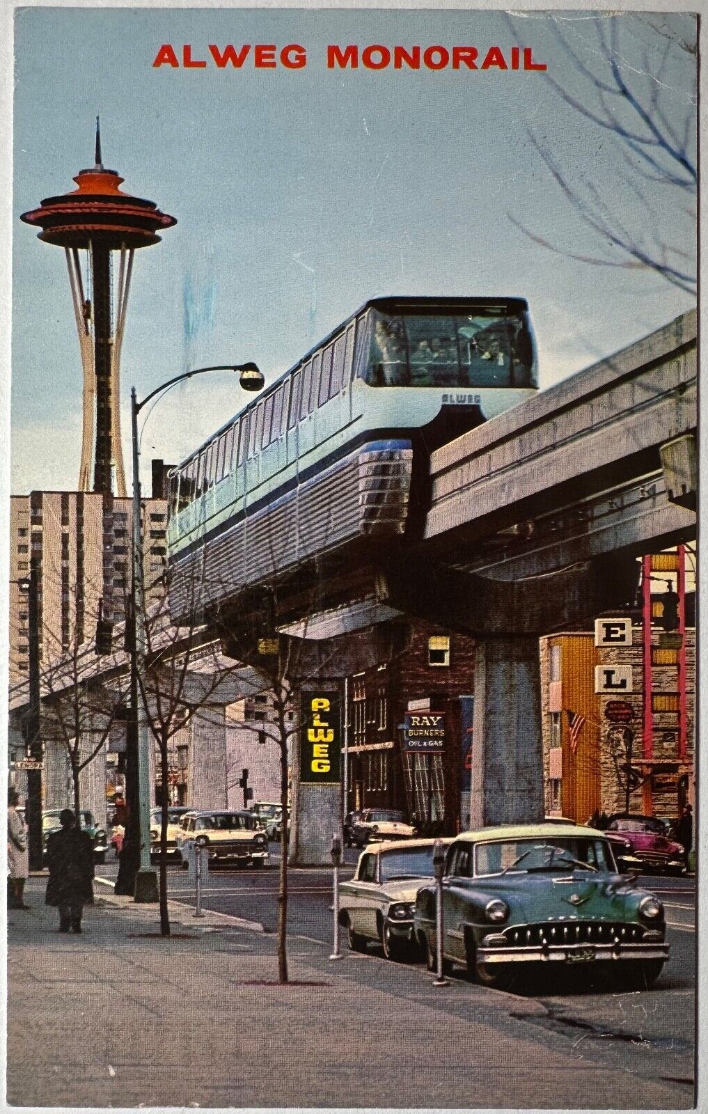 ALWEG Monorail Seattle Washington Postcard c1950s