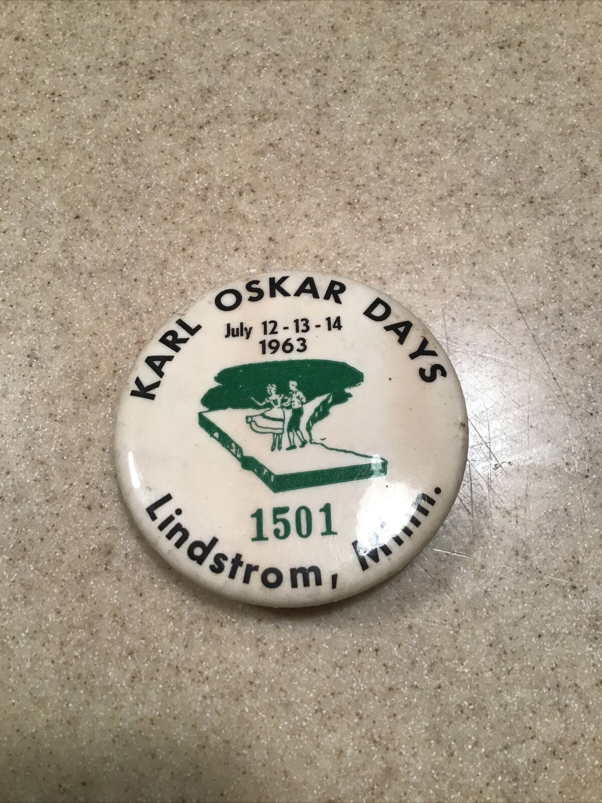 karl Oskar days vintage pinback button 1963