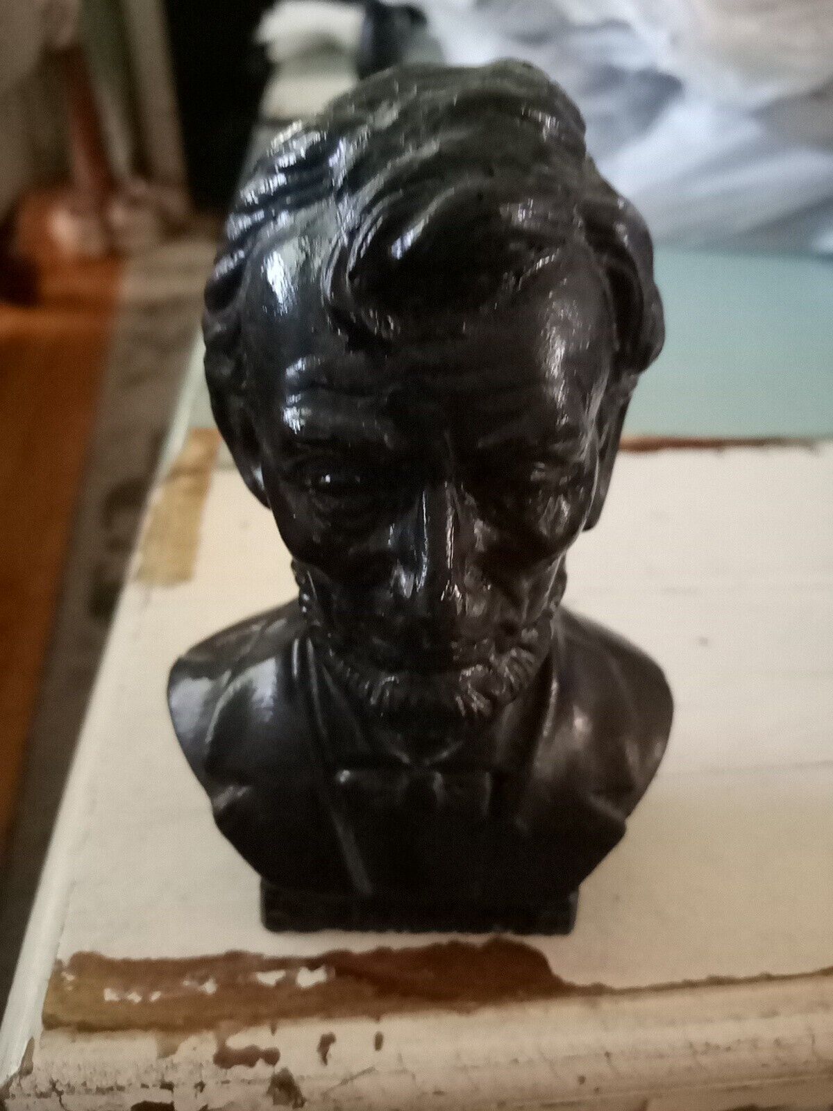 Abe Lincoln Head Bust Made Of Coal