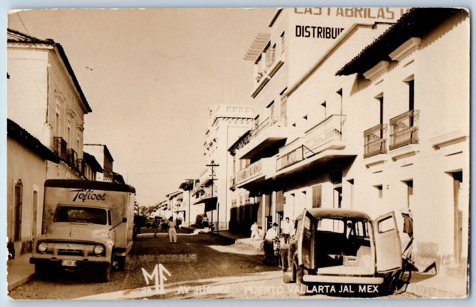 Puerto Vallarta Jalisco Mexico Postcard Avenue Juarez c1920\'s RPPC Photo