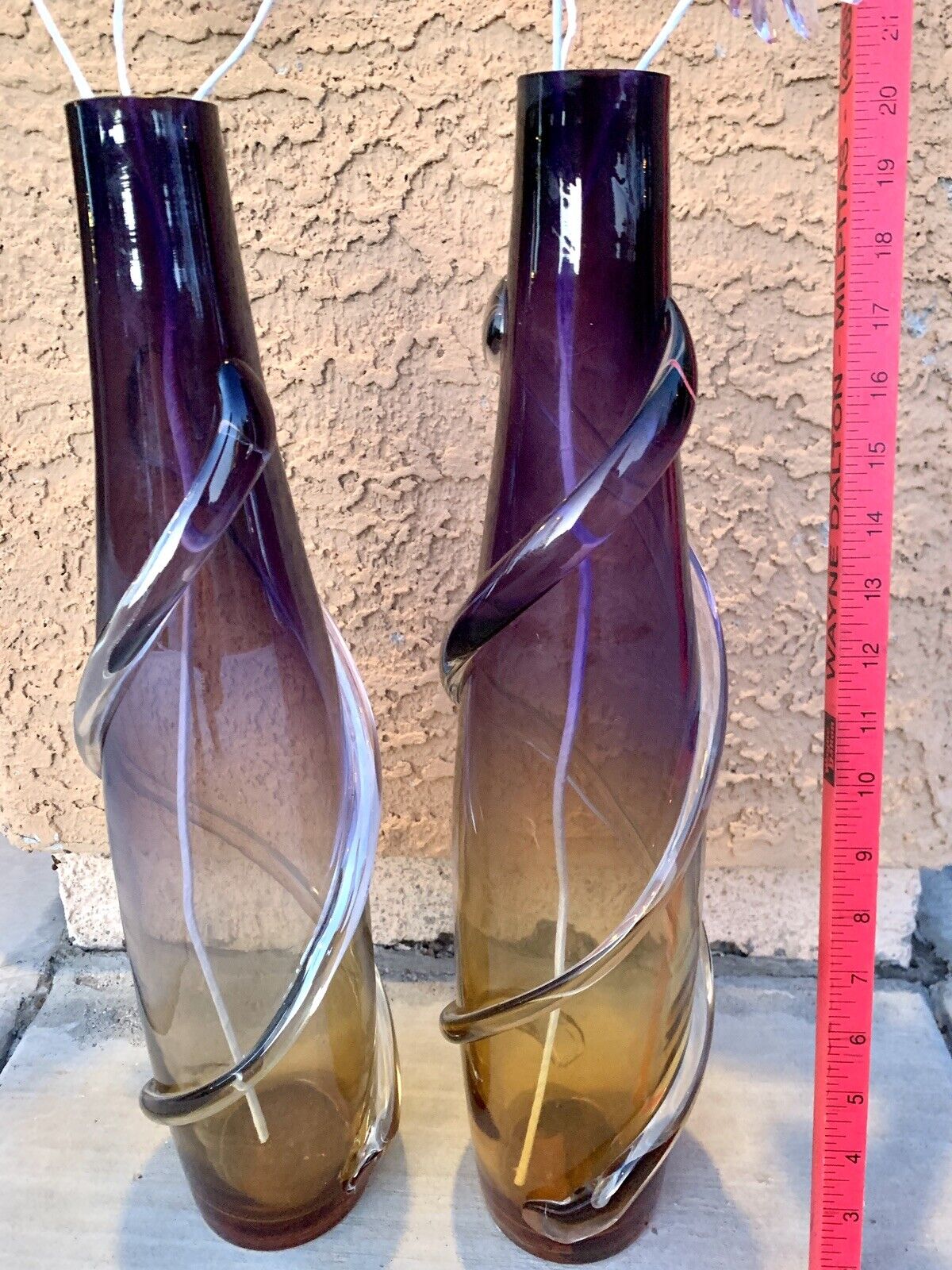 A Pair Of Glass Vases