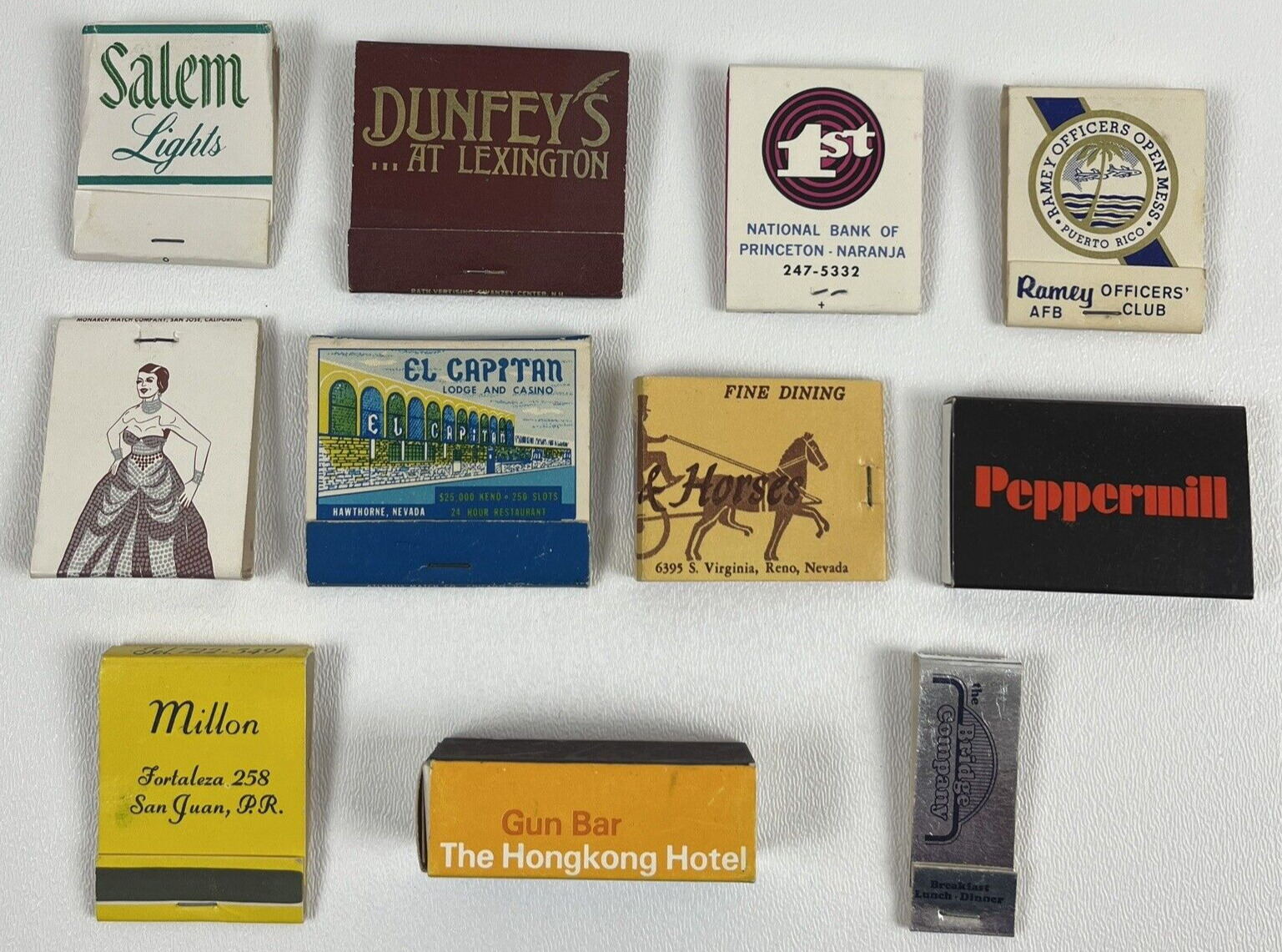 Vintage Lot Of 11 Matchbook & Match Boxes Unstruck in Nice Unused Condition
