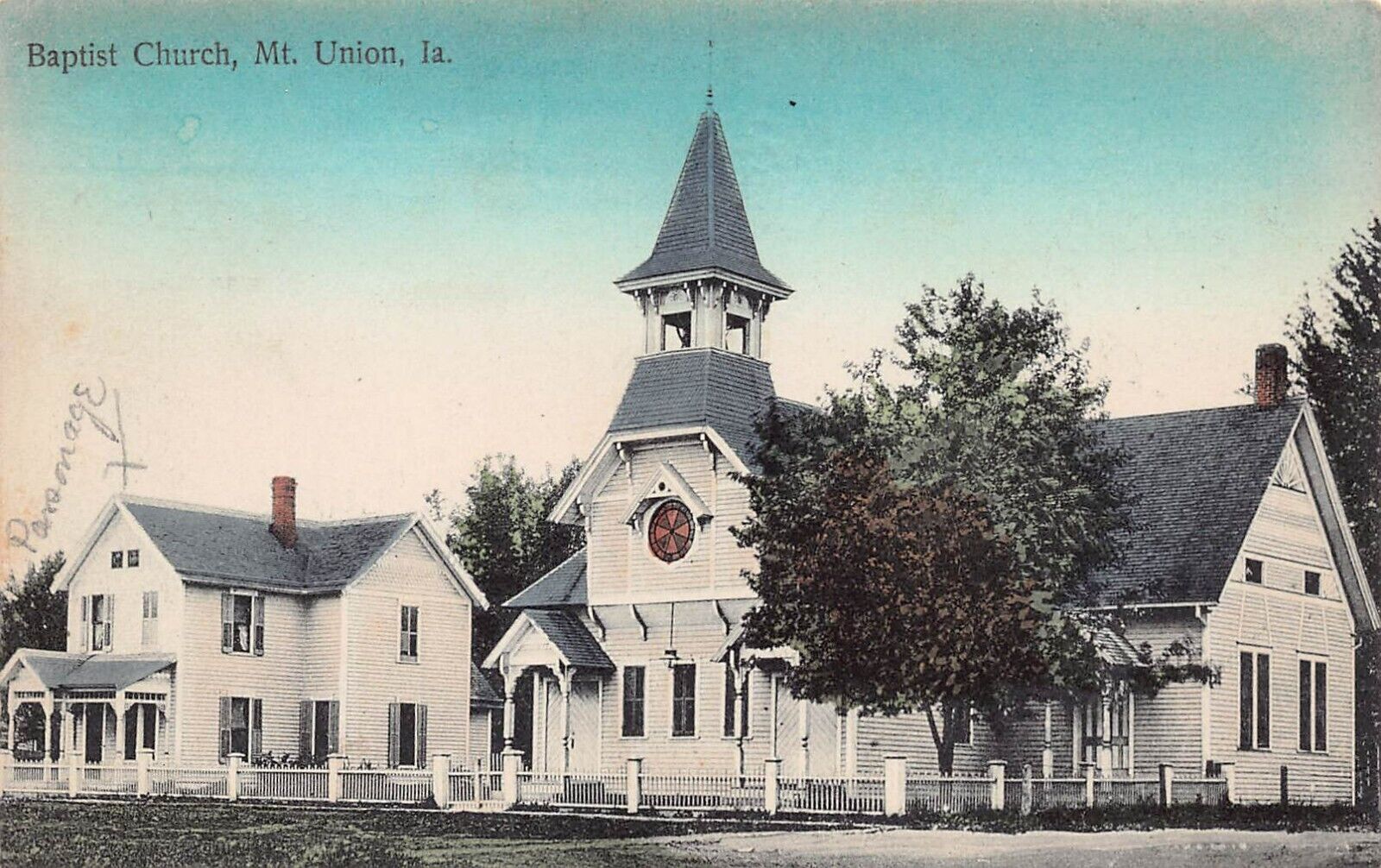 Mt Union IA Iowa Missionary Baptist Church Henry County 1910s Vtg Postcard B28