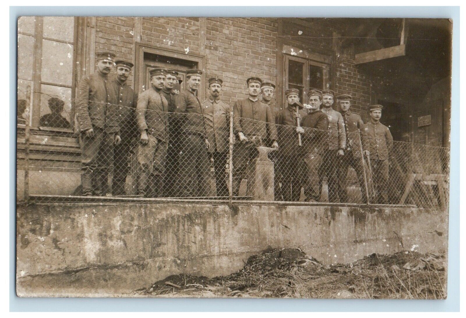 c1910's Germany Anvil Iron Workers Factory WWI RPPC Photo Antique Postcard