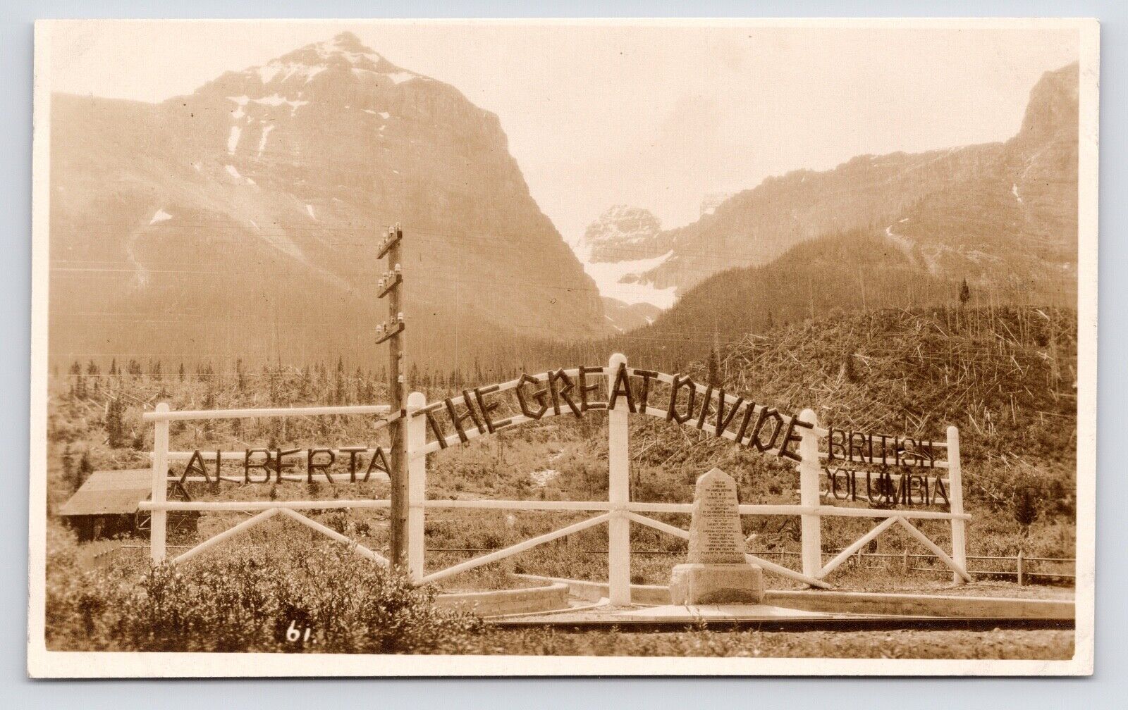c1930s~Alberta Canada~Great Divide~Banff Park~CPR RR~RPPC Vintage Postcard