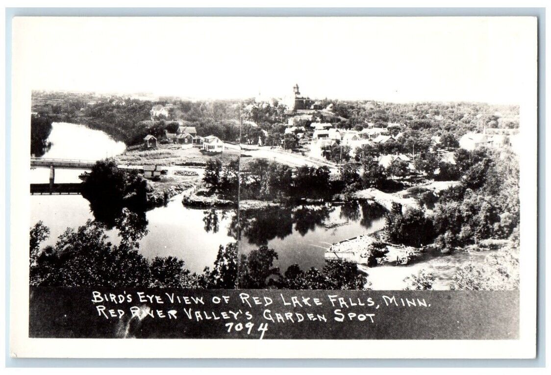 c1950's Red River Valley Garden Spot View Red Lake Falls MN RPPC Photo Postcard