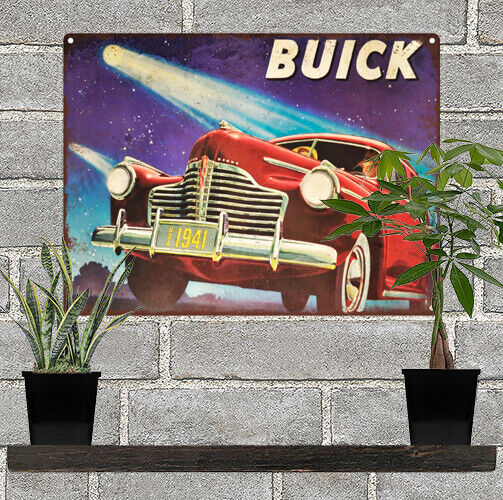 1941 Buick Roadmaster Mancave Garage Shop Mechanic Metal Sign Repro 9x12\